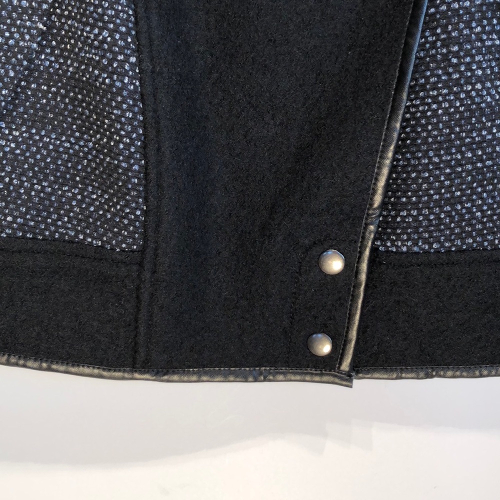 Madewell bomber jacket black blue tweed wool Med - Picture 6 of 8